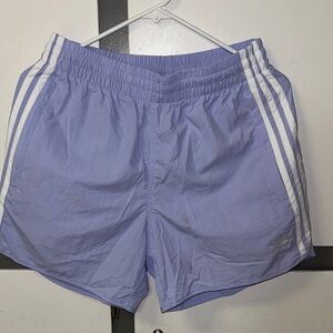 adidas Lavender Athletic Shorts with White Stripes